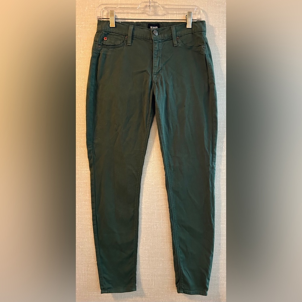 Hudson Jeans NICO Midrise Super Skinny Dark Green Pants Size 28 Made In LA